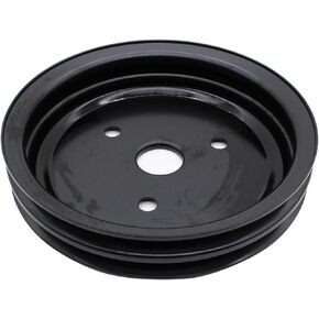 1 PC SHLPDFM Black Steel Crankshaft Pulley Double-Groove SWP Short Water Pump Compatible with Small Block Chevy SBC 262 265 267 283 302 305 307 327 350 400