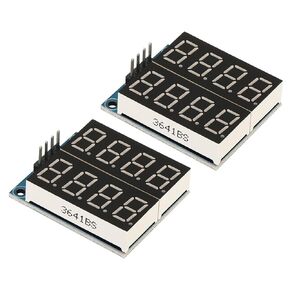 PATIKIL 0.36" 8 Digit LED Display Module, 2 Pcs 5V 7 Segment Common Anode LED Display Digital Tube for Electronic Driver Board 1.4 x 1.1 x 0.4 Inch, Red