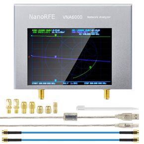 Upgrated AURSINC NanoVNA V3 NanoRFE VNA6000 Vector Network Analyzer 50kHz-6GHz HF VHF UHF Portable Antenna Analyzer Ham Radio with 4'' Touchscreen Measuring S Parameters, SWR, Phase, Delay,Smith Chart