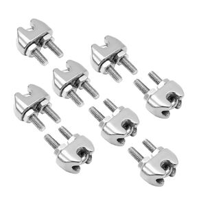 Bonsicoky 12 Pack 3/16 Inch M5 Stainless Steel Wire Rope Cable Clip Clamp, U Bolt Saddle Fastener