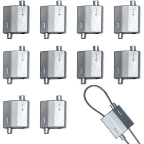 10 new upgraded wire rope cable clamps/wire rope clips, safer and stronger, pearl silver color (1-1.5MM wire hole)