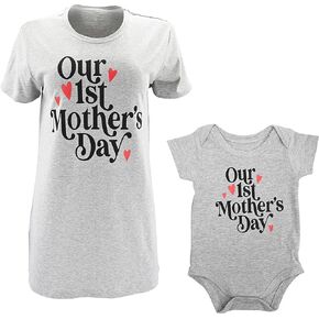 First Mothers Day Matching Mommy and Me Outfits Mom Daughter Shirts Mama Mini Clothing