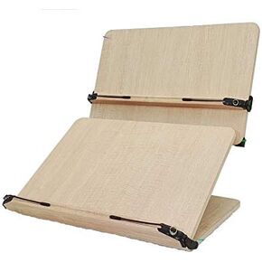 Foldable Dual Wood (Mdf) Book Stand Reading Writing for School Library Student Desk 15.7" (400x265mm) 202d