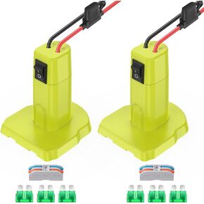 2 Packs Power Wheels Adapter for Ryobi 18V Battery Adapter Power Wheels Battery Conversion Kit with Switch, Fuses & Wire Terminals, 12AWG Wire, Power Connector for DIY RC Car Toys and Robotics