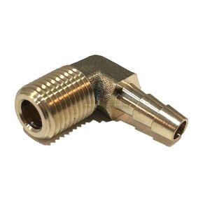 EDGE INDUSTRIAL 1/4" Hose ID to 1/4" Male NPT MNPT 90 Degree Brass Elbow Fitting Fuel / AIR / Water / Oil / Gas / WOG (Qty 01)