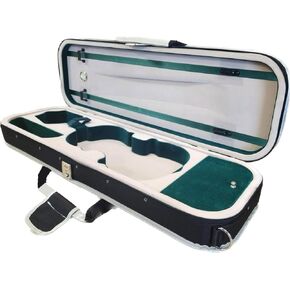 SKY 4/4 Full Size Violin Oblong Lightweight Case with Hygrometer Black/White Sports Style