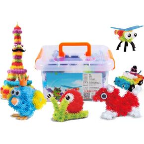 OMGOD 640pcs Building Blocks Connect Toys, Basic Mix Construction STEM Assembling Educational Interlocking Toys for Boy Age 3 4 5