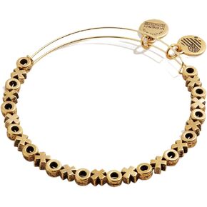 Alex and Ani A22EBXOXO2RG,XOXO Metal Beaded Expandable Bangle Bracelet,Rafaelian Gold,Gold, Bracelets