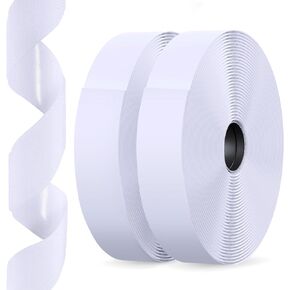 Hook and Loop Tape White Interlocking Tape Each Roll 1 Inch x 23 Feet Strong Self Adhesive Heavy Duty Straps Hold for Indoor or Outdoor