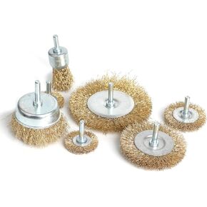 7 قطع من فرشاة أسلاك الفولاذ الكربوني، مجموعة فرش سلك الحفر، فرشاة كأس سلكية 1/4 بوصة، فرشاة سلك حفر من الفولاذ الكربوني الخشن لإزالة الصدأ وسطح الفرك والتآكل والطلاء in Kuwait