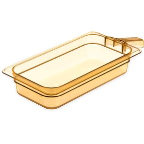 Carlisle FoodService Products 30860H13 StorPlus High Heat Food Pan with 1 Handle, 2.5" Deep, Third Size, Amber