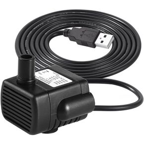 Mini Submersible Water Pump Quiet USB Fountain Pump, Electric Brushless Fountain Pump, Powerful Water Pumps for Aquarium Fish Tank, Pond, Fountain, Hydroponics (USB Mini Pump)