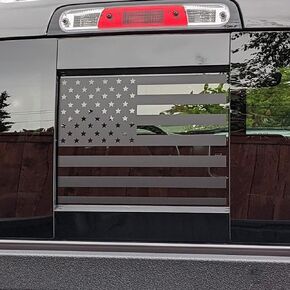 Zhizhong Rear Middle Window Decal Compatible with RAM 1500 2500 3500 2009-2023 2024, American Flag Back Sliding Window Sticker