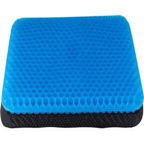 Yunqing Gel Seat Cushion, Chair Cushions with Non-Slip Cover, Breathable Honeycomb Car Seat Cushion for Pressure Relief Back Pain, Home Wheelchair Office Chair Cushion (16x14x1.6 inch)