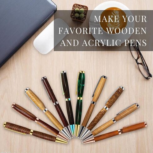 Colarr 60 Pcs Pen Kits for Woodturning 7mm Slimline Pen Bulk Twist Pen Kit with Refill Starter Package Woodturning Project for Making Copper Pen DIY Crafts Gifts (6 Colors) in Saudi Arabia