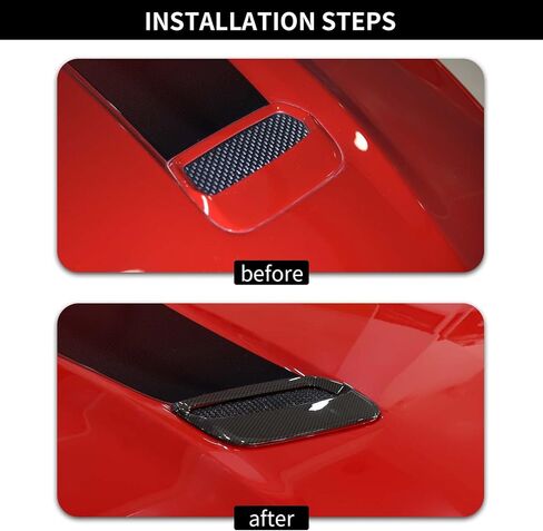 Hoolcar Engine Hood Air Outlet Vent Cover Trim Compatible with 2018-2022 Ford Mustang, Exterior Accessory, Carbon Fiber in Saudi Arabia