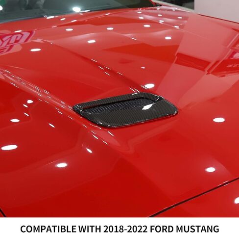 Hoolcar Engine Hood Air Outlet Vent Cover Trim Compatible with 2018-2022 Ford Mustang, Exterior Accessory, Carbon Fiber in Saudi Arabia