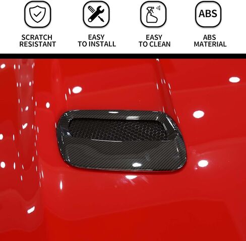 Hoolcar Engine Hood Air Outlet Vent Cover Trim Compatible with 2018-2022 Ford Mustang, Exterior Accessory, Carbon Fiber in Saudi Arabia