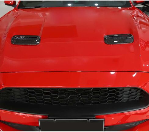 Hoolcar Engine Hood Air Outlet Vent Cover Trim Compatible with 2018-2022 Ford Mustang, Exterior Accessory, Carbon Fiber in Saudi Arabia