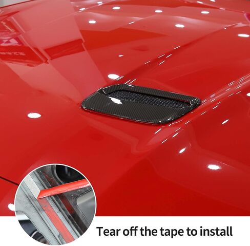 Hoolcar Engine Hood Air Outlet Vent Cover Trim Compatible with 2018-2022 Ford Mustang, Exterior Accessory, Carbon Fiber in Saudi Arabia