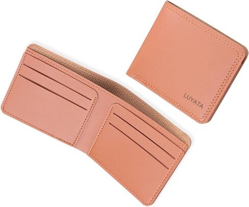Luyata- Wallet Men, Pocket Wallets Brown Leather, Minimalist Personalized Slim Wallet for Men,Suit for Father's Day, Birthday, Graduation Gift Men's Accessories in Saudi Arabia
