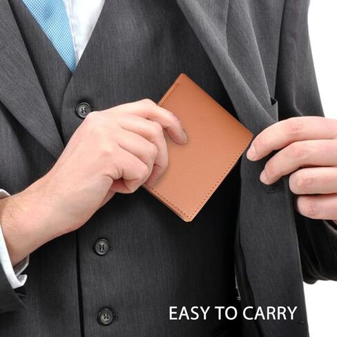 Luyata- Wallet Men, Pocket Wallets Brown Leather, Minimalist Personalized Slim Wallet for Men,Suit for Father's Day, Birthday, Graduation Gift Men's Accessories in Saudi Arabia