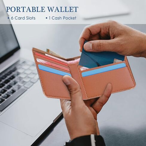 Luyata- Wallet Men, Pocket Wallets Brown Leather, Minimalist Personalized Slim Wallet for Men,Suit for Father's Day, Birthday, Graduation Gift Men's Accessories in Saudi Arabia