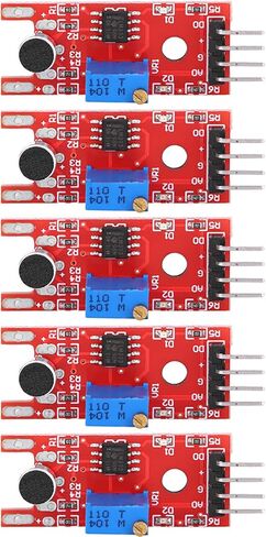 5Pcs Sound Sensor Module, 3 to 5V Microphone Sound Sensor Microphone Sensor Module Ultra Small Professional Microphone Amplifier IC KY-038 for Assembly with Indicator Lights in Saudi Arabia