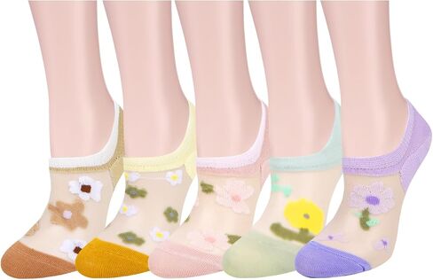 Benefeet Sox Womens Girls Sheer No Show Ankle Socks Lace Mesh Low Cut Liner Socks Transparent See Through Nylon Short Socks in Saudi Arabia