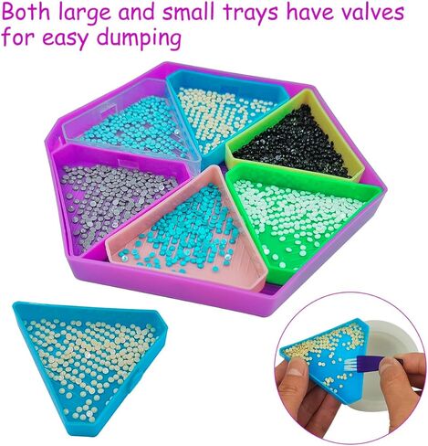 مجموعات صينية الرسم الفني الماسي 32 قطعة من SENHAI، أطراف من الفولاذ المقاوم للصدأ والبلاستيك، أقلام ألماسية، أدوات إكسسوارات الرسم الفنية الماسية، صينية تنظيم فرز الخرز لحرف الرسم اليدوية in Kuwait