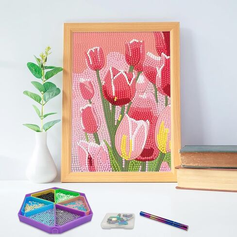 مجموعات صينية الرسم الفني الماسي 32 قطعة من SENHAI، أطراف من الفولاذ المقاوم للصدأ والبلاستيك، أقلام ألماسية، أدوات إكسسوارات الرسم الفنية الماسية، صينية تنظيم فرز الخرز لحرف الرسم اليدوية in Kuwait