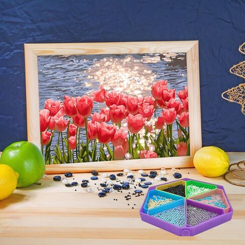 مجموعات صينية الرسم الفني الماسي 32 قطعة من SENHAI، أطراف من الفولاذ المقاوم للصدأ والبلاستيك، أقلام ألماسية، أدوات إكسسوارات الرسم الفنية الماسية، صينية تنظيم فرز الخرز لحرف الرسم اليدوية in Kuwait