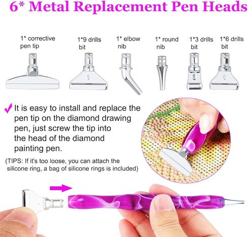 14PCS Diamond Painting Pen Accessories Tools Set, 5D Diamond Painting Art Tools Kits, Art Drill Pen and Metal Thread Multi Placer Tips Glue Clay Painting Drill Pens Accessories for DIY Craft (Blue) in Kuwait