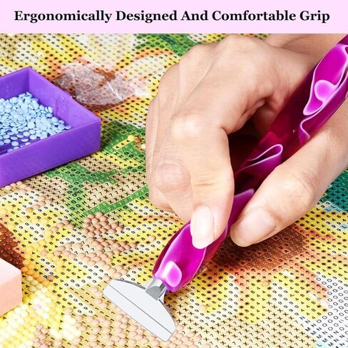 14PCS Diamond Painting Pen Accessories Tools Set, 5D Diamond Painting Art Tools Kits, Art Drill Pen and Metal Thread Multi Placer Tips Glue Clay Painting Drill Pens Accessories for DIY Craft (Blue) in Kuwait
