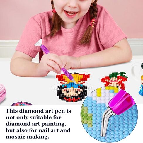 14PCS Diamond Painting Pen Accessories Tools Set, 5D Diamond Painting Art Tools Kits, Art Drill Pen and Metal Thread Multi Placer Tips Glue Clay Painting Drill Pens Accessories for DIY Craft (Blue) in Kuwait