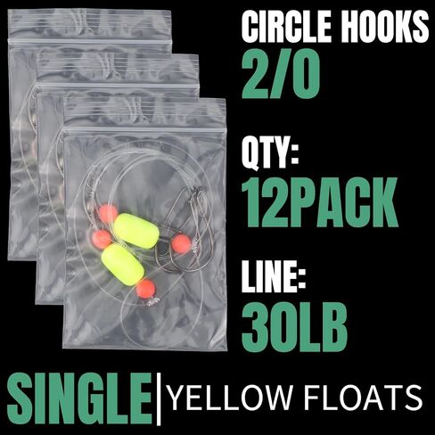 JellyArch 12 Pcs Pompano Rigs for Surf Fishing Offshore Surf Fishing Rigs Saltwater Gear Surf Fishing Tackle with 2/0 Circle Hooks Double Circle Swivels Duo Lock Snaps in Saudi Arabia