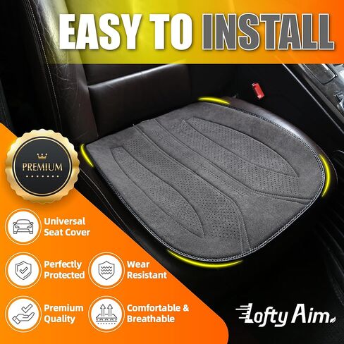 غطاء مقعد السيارة Lofty Aim: غطاء مقعد السيارة الأمامي الفاخر، واقي مقعد السيارة الداخلي للسائق، وسادة مقعد عالمية تناسب تمامًا 95% من السيارات والشاحنات والمركبات وسيارات الدفع الرباعي والشاحنات - رمادي قطعة واحدة in Kuwait