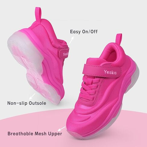 YESKIS Boys Girls Light Up Shoes with Switch 3 Lighting Modes Fizzzy Big Kids LED Running Tennis Sneakers for Toddler Little and Big Kid in Kuwait