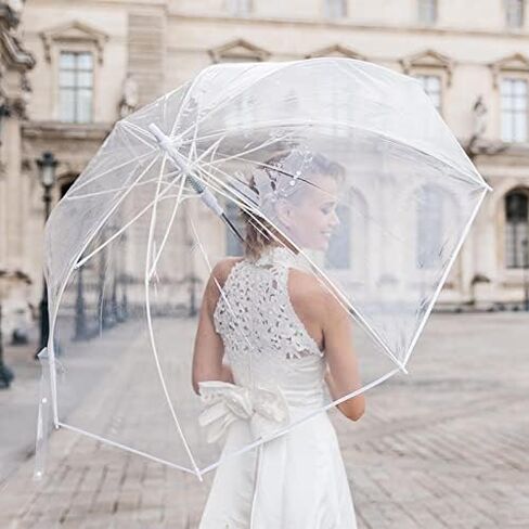 SMATI Stick Extra Large Clear Umbrella - border - wedding - resistant to wind in Kuwait