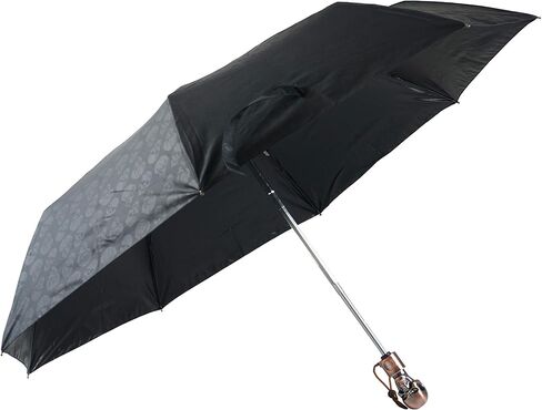 Auto Open and Close triple-folding umbrella cool skulls printed canopy skull shaped handle inner UV protection coating parasol in Kuwait