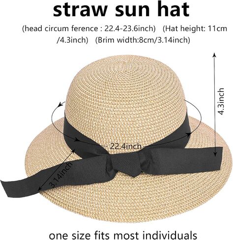 Beach Hats for Women, Sun Hats for Women Straw Hat, UPF 50+ UV Protection Summer Hat, Floppy Wide Brim Hats for Women in Saudi Arabia