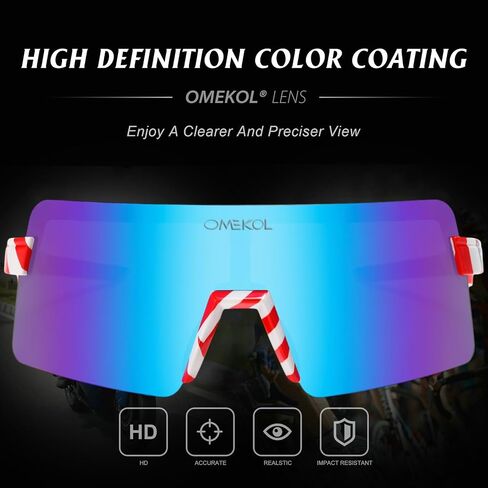 OMEKOL Two Sizes For Adults and Youth Polarized Sunglasses Men Women Outdoor Sport Baseball Glasses UV400 Cycling Eyewear (AP9) in Saudi Arabia