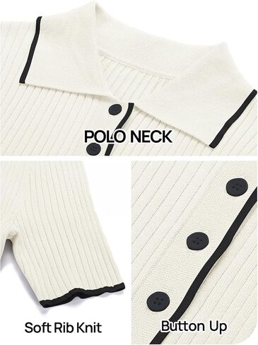 MEROKEETY Women's V Neck Ribbed Knit Maxi Dress Button Short Sleeve Slim Fit Bodycon Sweater Dress in Saudi Arabia