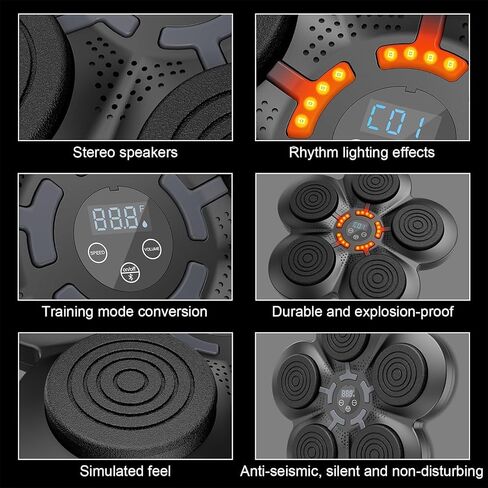 JJii Svng Music Boxing Machine with Boxing Gloves, Wall Mounted Smart Bluetooth Music Boxing Trainer, Boxing Training Boxing Equipment, Home Workout Boxing Target Machine in Saudi Arabia