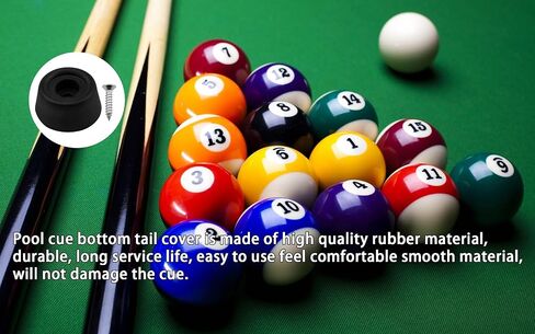 PESSILIN Pool Table Rod Tail Protective Sleeve 27x13mm Billiard Pool Cue Bottom Tail Protective Rod Covers Pool Cue Bottom Tail Covers（10pcs with Screws） in Saudi Arabia