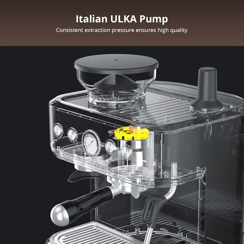 ماكينة اسبريسو Zstar مع مطحنة، ماكينة صنع قهوة اسبريسو أوتوماتيكية 15 بار مطورة مع رغوة الحليب لكابتشينو لاتيه in Kuwait