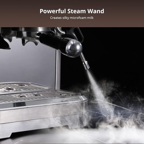 ماكينة اسبريسو Zstar مع مطحنة، ماكينة صنع قهوة اسبريسو أوتوماتيكية 15 بار مطورة مع رغوة الحليب لكابتشينو لاتيه in Kuwait