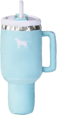 PUPROAR Pup Cup Tumbler Plush Squeaker Dog Toy | Tumbler with Handle & Straw Dog Toy | Large Replica of Stainless Steel 30 oz Tumbler | Cute | Funny | Stuffed | Parody | Dog Gift (Pink Peach Dust) in Saudi Arabia