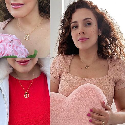 Amourajewels جوهرة القلائد للنساء 925 الفضة الاسترليني 18K الذهب الذكرى السنوية عيد ميلاد المرأة هدية عيد للزوجة صديقة أمي in Kuwait