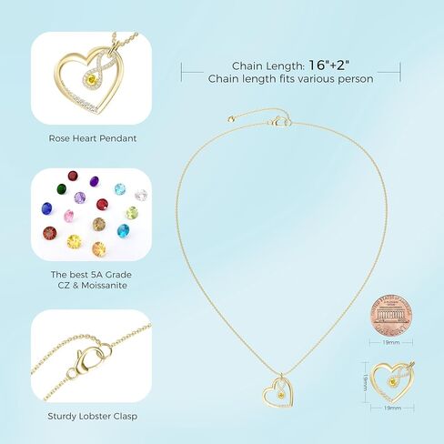 Amourajewels جوهرة القلائد للنساء 925 الفضة الاسترليني 18K الذهب الذكرى السنوية عيد ميلاد المرأة هدية عيد للزوجة صديقة أمي in Kuwait